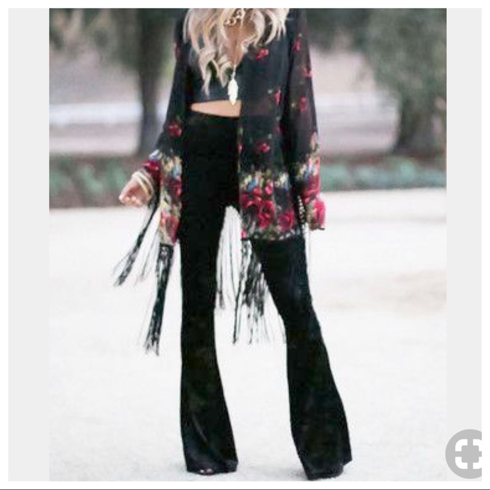 ✨RESTOCK ✨Black corduroy pull bell pants - Picture 2 of 7